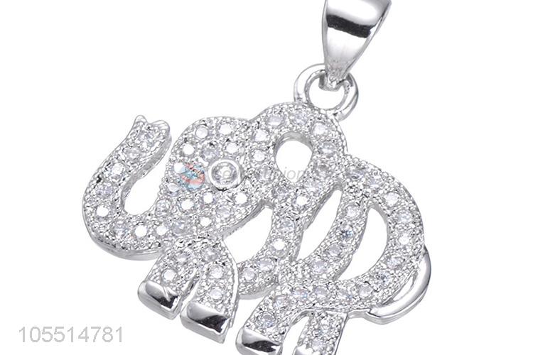 Cartoon Inlay Zircon Elephant Pendant DIY Jewelry Accessories