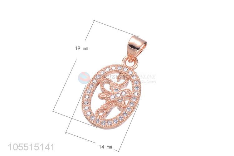 Best Selling DIY Copper Necklace Pendant Inlay Zircon Pendant