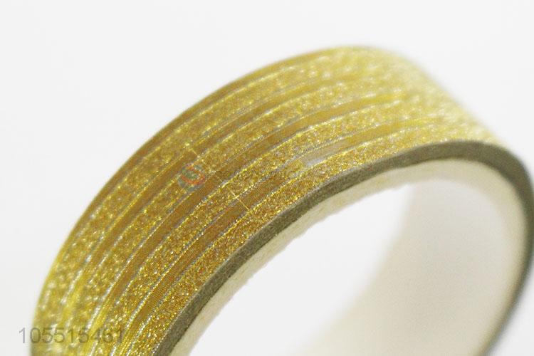 Wholesale custom decorative yellow glitter adhesive tape