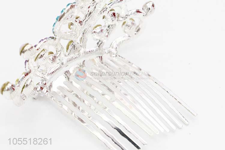 Competitive Price Hair Accessories Fashion Jewellery Colorful Rhinestone Crown Tiaras for Bride