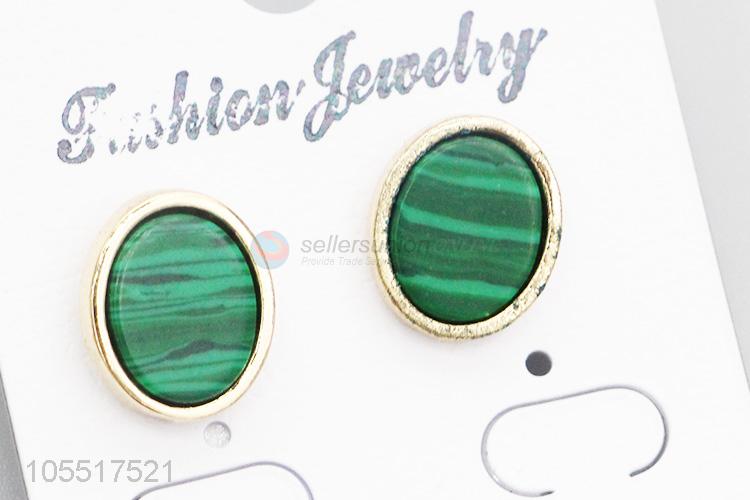 Hot Selling Green Stud Earrings For Women Accessories