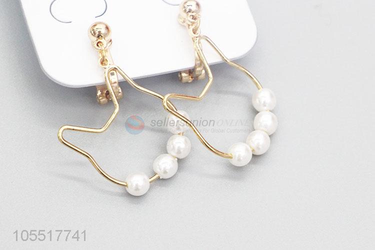 Cute Design Women Jewelry Stud Earrings with Pearl