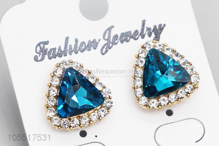 Top Sale Blue Gem Women Fashion Earrings