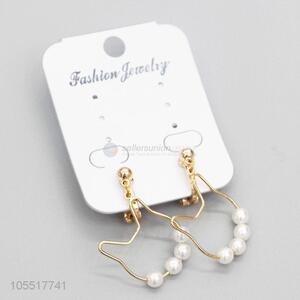 Cute Design Women Jewelry Stud Earrings with Pearl