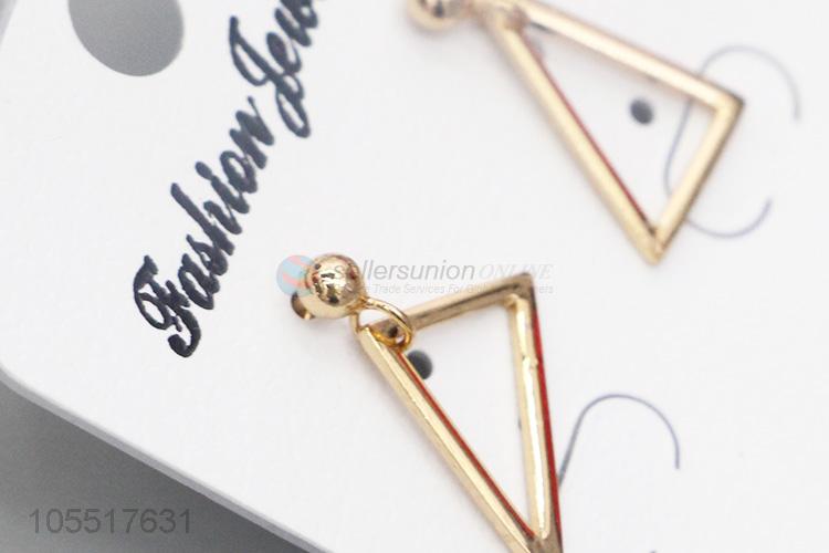 Popular Wholesale Fashion Jewelry Copper Plated Triangles Stud Earrings