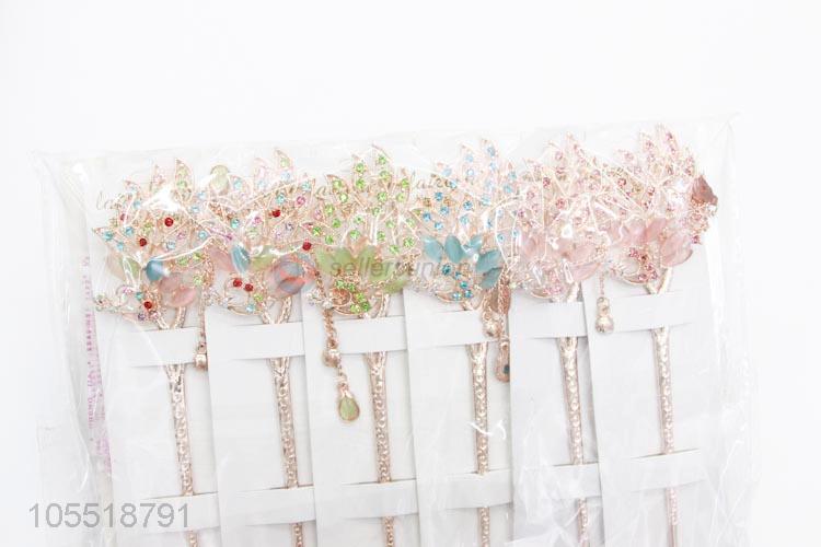 China Manufacturer Fashion Exquisite Crystal Flower Hairpin