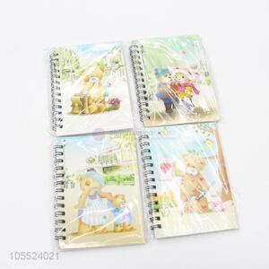 Cheap Promotional Cartoon Bear Cover Spiral NoteBook for Kids