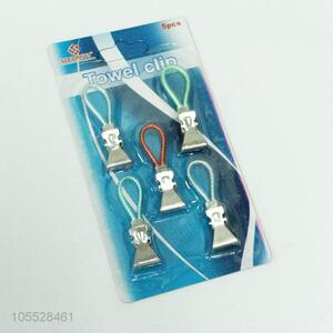 Wholesale good quality 5pcs iron towel clips