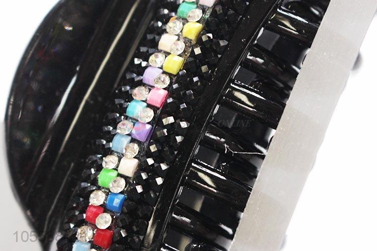 Factory Price Resin Women Hair Clip with Colored Diamond