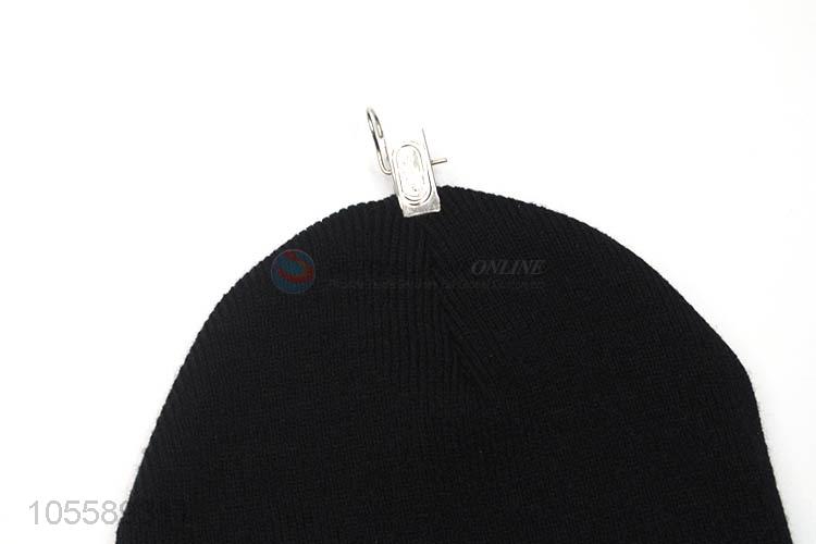 Delicate Design Rose Embroidery Knitted Hat Cuff Beanie