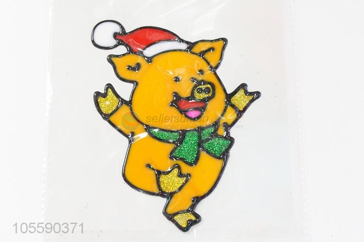 High Quality Cute Pig Christmas Decorative Jelly Sticker