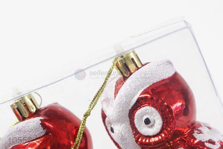 Best Quality 3 Pieces Plastic Owl Christmas Ornament Christmas Decoration