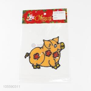 Hot Selling Cute Pig Shape Decorative Jelly Sticker For Christmas