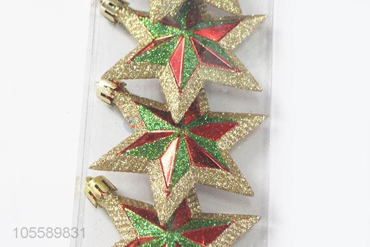 Hot Selling 5 Pieces Christmas Tree Decorative Star Christmas Ornament