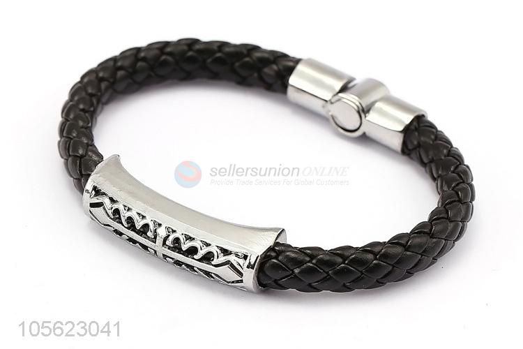 Custom PU Leather Retro Punk Bracelet Fashion Wristband Accessories