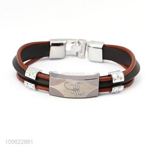 Good Sale PU Leather Retro Punk Bracelet Best Accessories