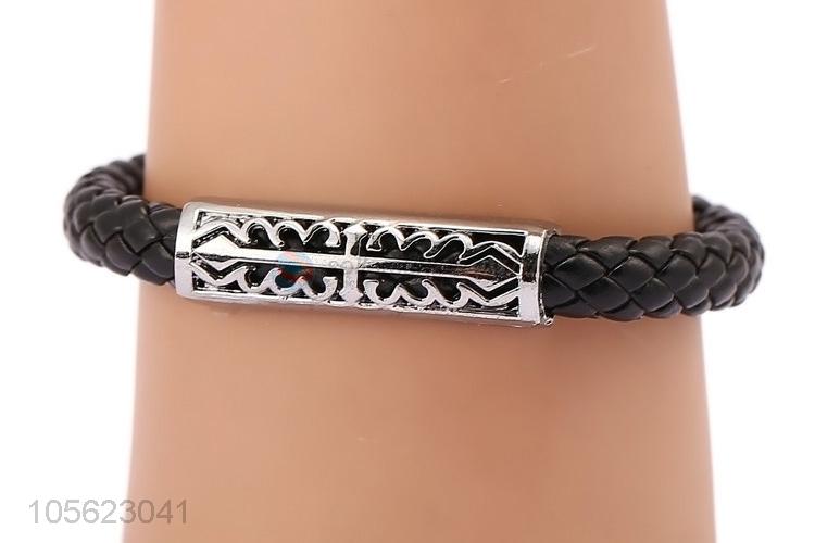 Custom PU Leather Retro Punk Bracelet Fashion Wristband Accessories