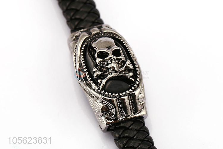 New Design Skull Pattern Vintga Punk Bracelet Leather Bangle