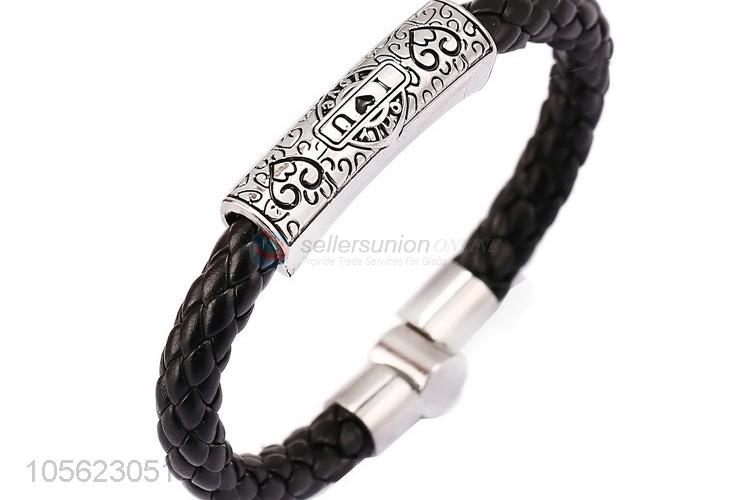 Best Price Alloy Accessories PU Leather Retro Punk Bracelet