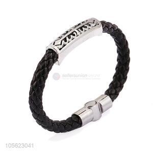 Custom PU Leather Retro Punk Bracelet Fashion Wristband Accessories