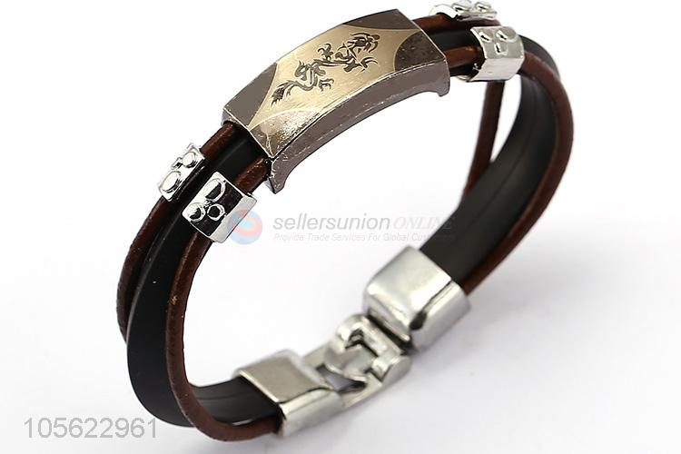 High Quality Fashion Retro Punk Bracelet PU Leather Bracelet