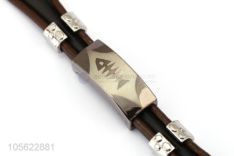 Latest Fashion Retro Punk Bracelet Fishbone Pattern Bracelet