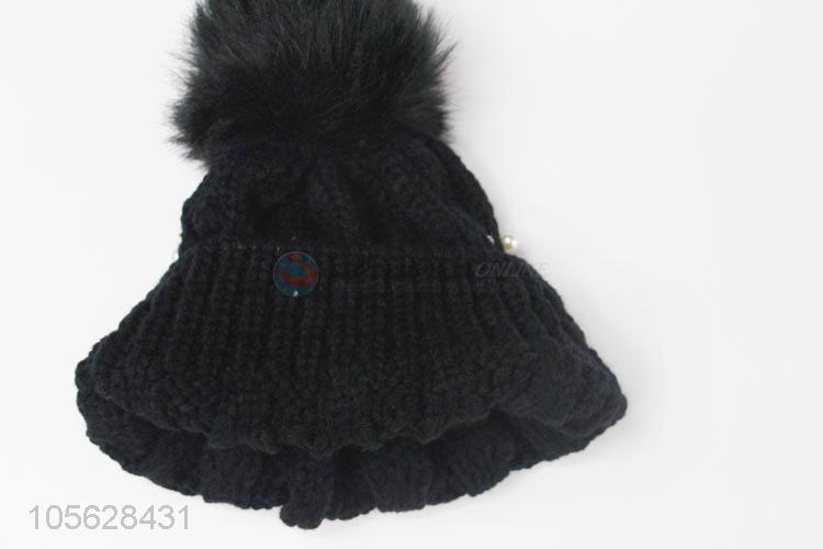 Wholesale Women Winter Knitted Cap/Hat With Fur Ball