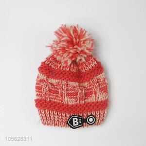 New Design Fashion Ladies Winter Knitted Cap Pom Pom Hat