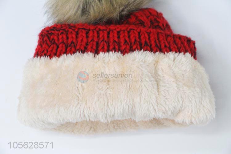 Fashion Butterfly Pattern Winter Pompon Beanies Cap For Women