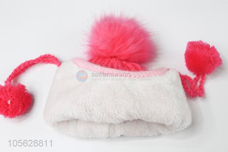 Wholesale Beautiful Winter Knitted Earmuffs Hat For Litter Girls