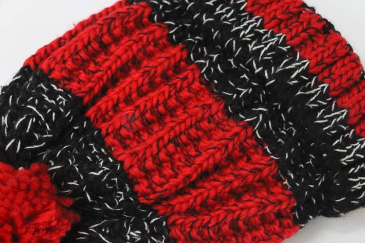 Fashion Design Knitted Pom Pom Hat Ladies Warm Cap