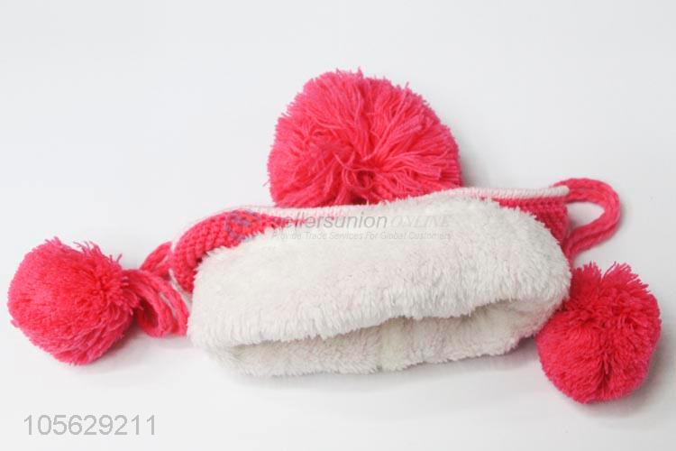 Best Sale Pompon Ball Earmuffs Hat Knitted Beanie Cap