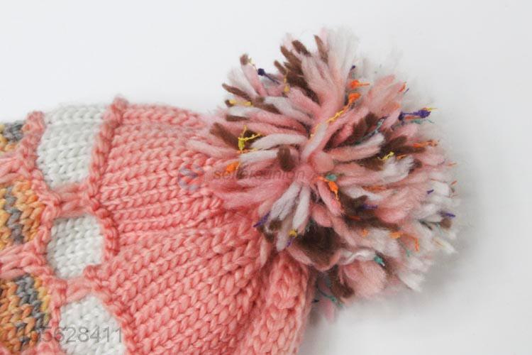 Fashion Ladies Knitted Cap/Beanies Hat With Pom