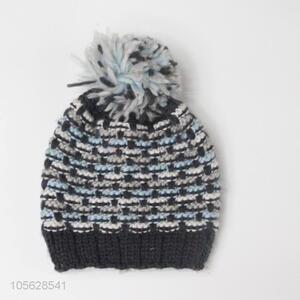 Latest Knitted Winter Hat Ladies Pompon Beanies Cap