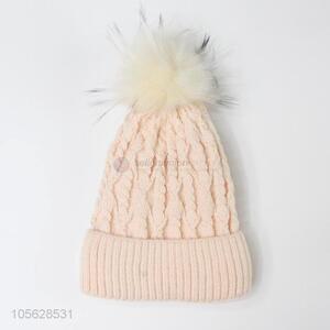 Custom Acrylic Knitted Cap Ladies Winter Warm Hat