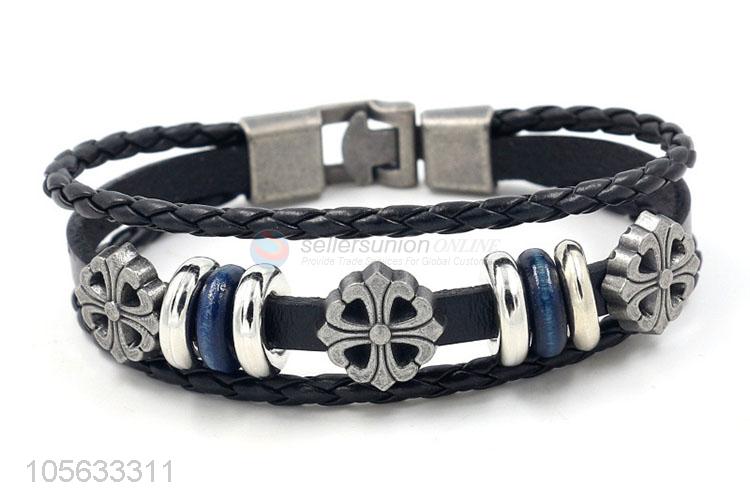 Superior quality mens favor handmade retro braided rope bracelet