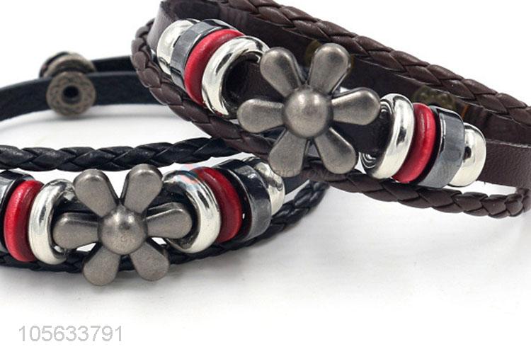 Hot selling handmade retro adjustable braided rope bracelet for men