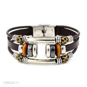 Cheap wholesale retro leather bracelet charms bracelets for men