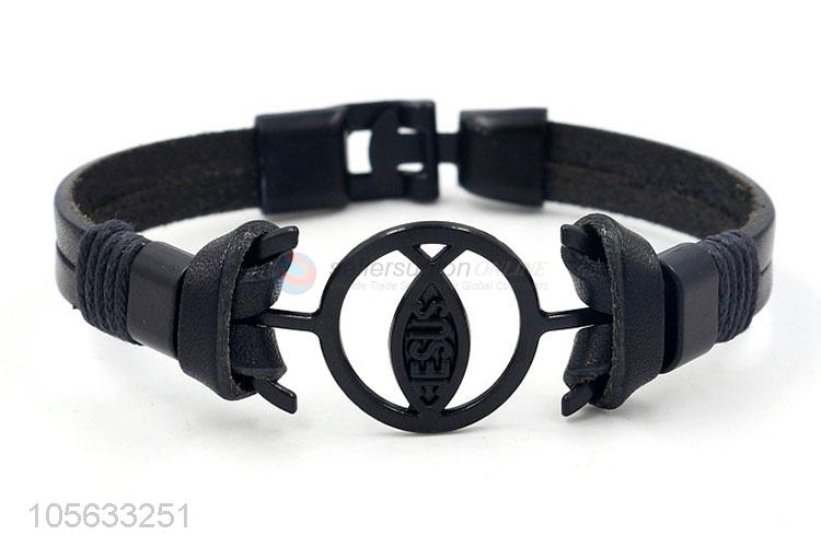 China wholesale genuine leather bracelet retro mens bracelets