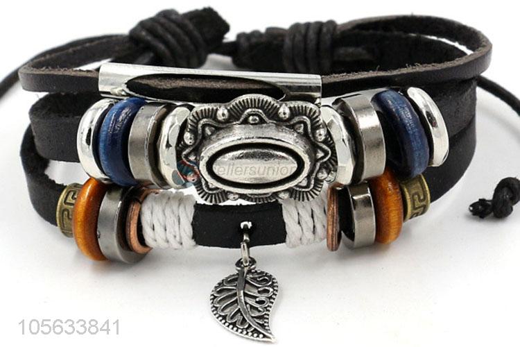 New products multilayer leather braid bracelet retro mens bracelets