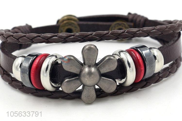 Hot selling handmade retro adjustable braided rope bracelet for men