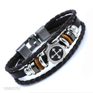 Top quality cheap mens favor handmade retro braided rope bracelet