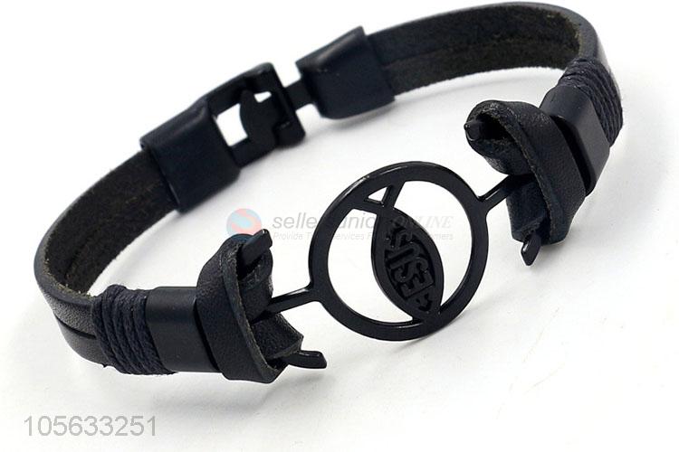 China wholesale genuine leather bracelet retro mens bracelets