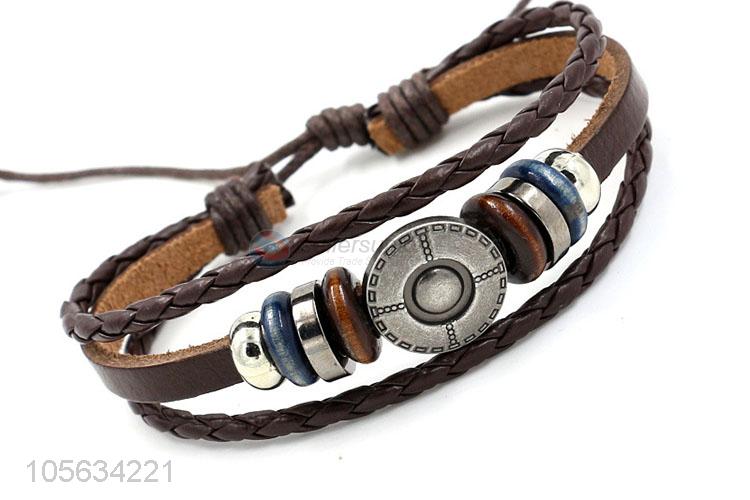 Recent design handmade retro adjustable braided rope bracelet for men