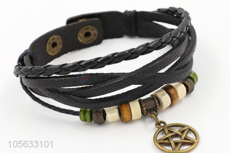 Factory promotional handmade retro braided rope bracelet for men