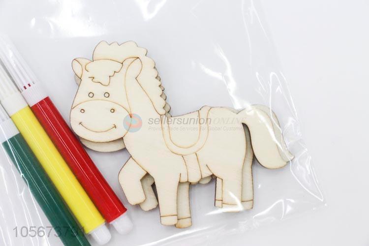 Best Selling Horse Shape DIY Graffiti Wooden Craft Kit