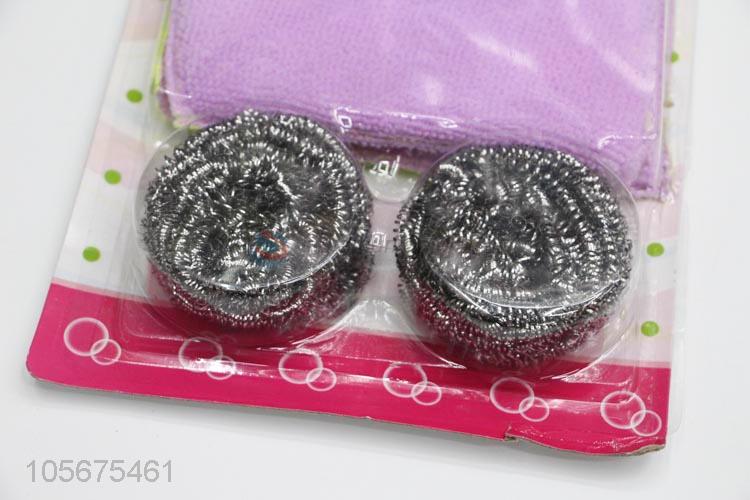 Professional suppliers stainless steel wire clean ball and scrubbing sponges set