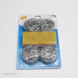 Best selling kitchen supplies steel wire clean ball and scouring pad set