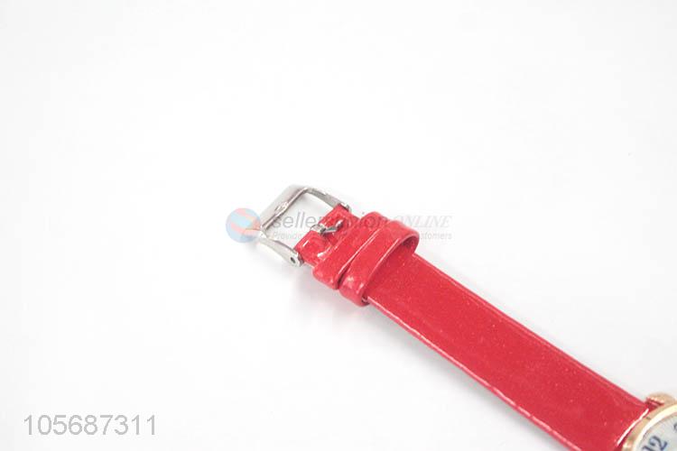 Custom Decorative Wrist Watch With Red Watchband