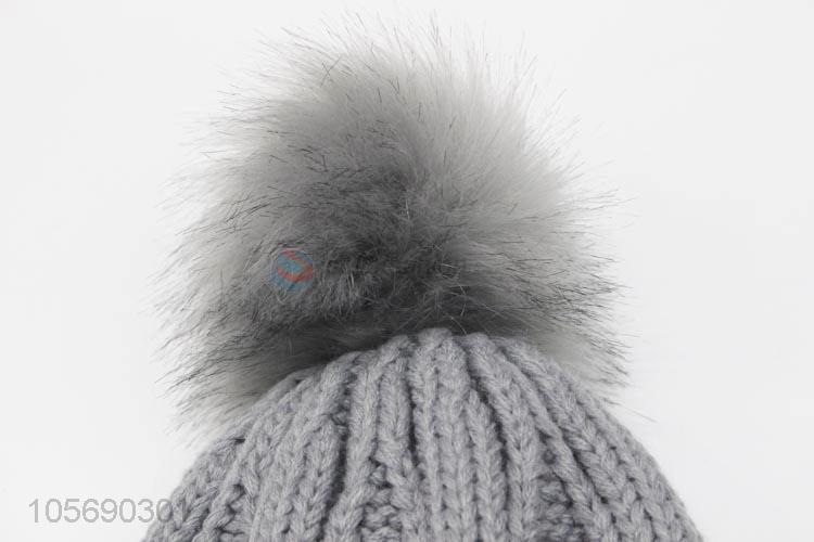 Direct Factory Gray Winter Warm Knitting Hat